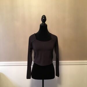 all in motion Black Long Sleeve Crop Top